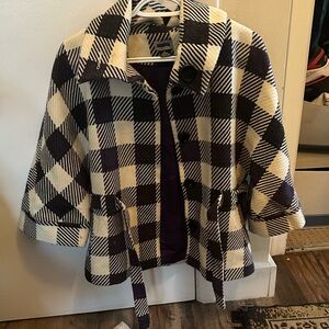 Renuar Black and Cream Checkered Jacket